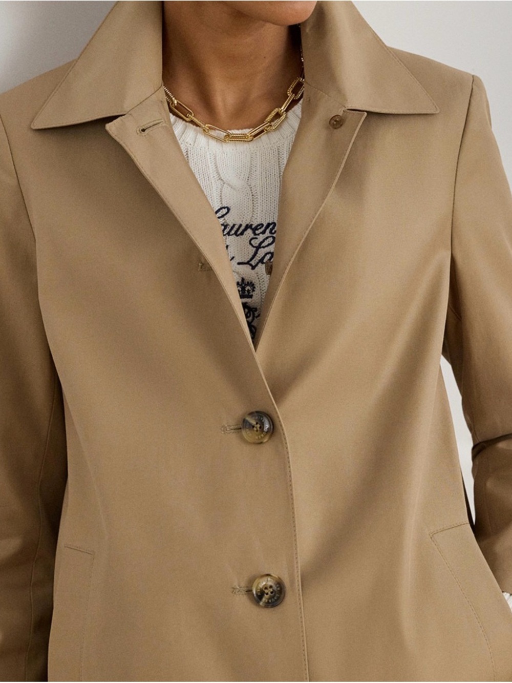 Ralph Lauren Beige Hooded Trench Coat NWT - Picture 4 of 4